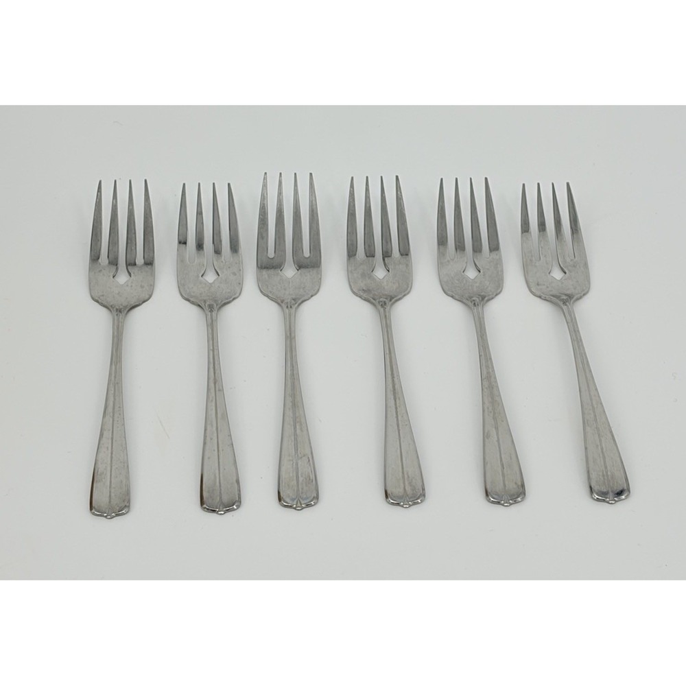 Oneida USA Gala Impulse Salad Forks Set of 6 Stainless Flatware 6 1/4"